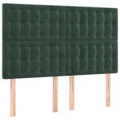 Vidaxl Box spring postelja z vzmetnico temno zelena 140x200 cm žamet