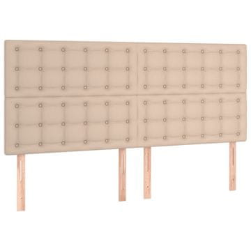 Vidaxl Vzglavje postelje Cappuccino 160x5x118/128 cm umetno usnje