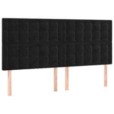 Vidaxl Box spring postelja z vzmetnico črna 180x200 cm žamet