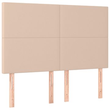 Vidaxl Vzglavje postelje Cappuccino 144x5x118/128 cm umetno usnje