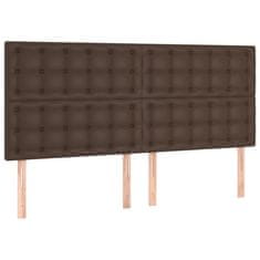 Vidaxl Box spring postelja z vzmetnico rjava 200x200 cm umetno usnje