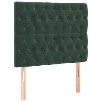 Vidaxl Vzglavje postelje temno zeleno 100x7x118/128 cm žametno