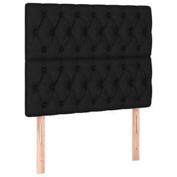 Vidaxl Vzglavje postelje črno 100x7x118/128 cm blago