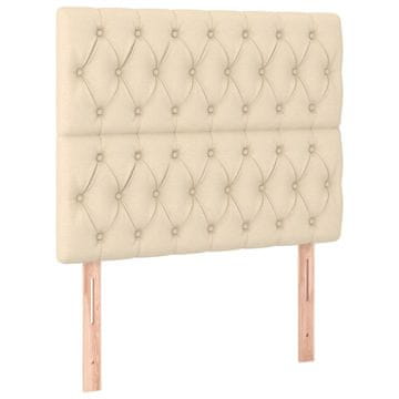 Vidaxl Vzglavje postelje kremne barve 90x7x118/128 cm blago
