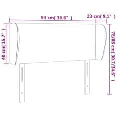 Vidaxl vidaXL Vzglavje postelje s krilci, kremne barve, 93x23x78/88 cm, blago