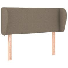 Vidaxl vidaXL Vzglavje postelje s krilci, sivo-rjavo, 103x23x78/88 cm, blago