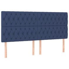 Vidaxl Box spring postelja z vzmetnico modra 180x200 cm blago