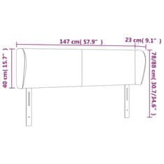 Vidaxl vidaXL Vzglavje postelje s krilci, kremne barve, 147x23x78/88 cm, blago