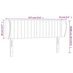Vidaxl vidaXL Vzglavje postelje s krilci, sivo-rjavo, 147x23x78/88 cm, blago