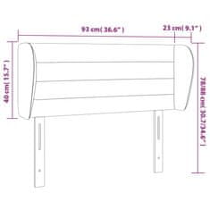 Vidaxl vidaXL Vzglavje postelje s krilci, kremne barve, 93x23x78/88 cm, blago