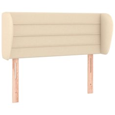 Vidaxl vidaXL Vzglavje postelje s krilci, kremne barve, 83x23x78/88 cm, blago