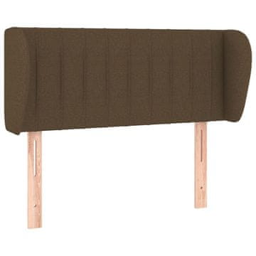 Vidaxl Vzglavje z ušesi temno rjavo 83x23x78/88 cm blago
