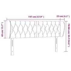 Vidaxl vidaXL Vzglavje postelje s krilci, sivo-rjavo, 147x23x78/88 cm, blago