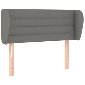 Vidaxl Vzglavje z ušesi temno sivo 93x23x78/88 cm blago