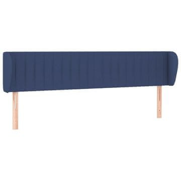 Vidaxl Vzglavje z ušesi modro 203x23x78/88 cm blago