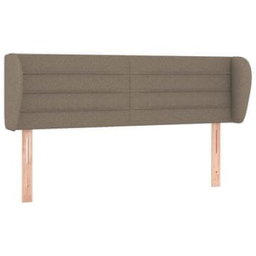 Vidaxl Vzglavje z ušesi taupe 147x23x78/88 cm blago