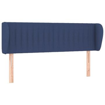 Vidaxl Vzglavje z ušesi modro 147x23x78/88 cm blago