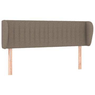 Vidaxl Vzglavje z ušesi taupe 147x23x78/88 cm blago