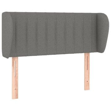 Vidaxl Vzglavje z ušesi temno sivo 93x23x78/88 cm blago