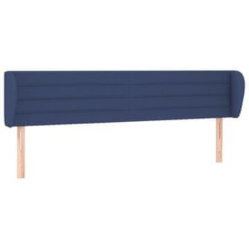 Vidaxl Vzglavje z ušesi modro 203x23x78/88 cm blago
