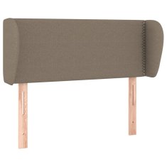 Vidaxl vidaXL Vzglavje postelje s krilci, sivo-rjavo, 93x23x78/88 cm, blago
