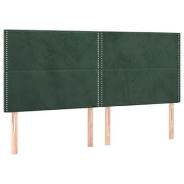 Vidaxl Vzglavje postelje temno zeleno 200x5x118/128 cm žametno