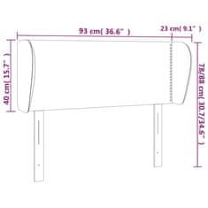 Vidaxl Vzglavje z ušesi temno rjavo 93x23x78/88 cm blago