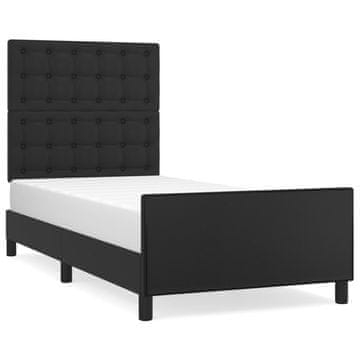 Vidaxl Posteljni okvir z vzglavjem črn 80x200 cm umetno usnje