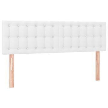 Vidaxl Posteljno vzglavje bela 144x5x78/88 cm umetno usnje