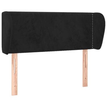 Vidaxl Vzglavje z ušesi črno 103x23x78/88 cm žamet