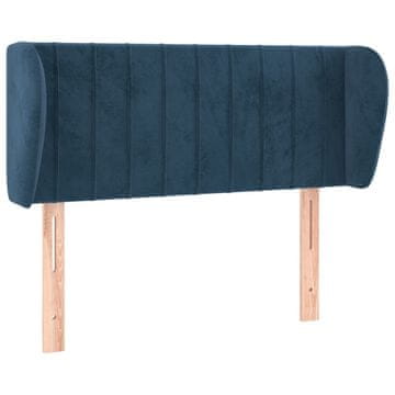 Vidaxl Vzglavje z ušesi temno modro 93x23x78/88 cm žamet