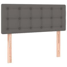 Vidaxl Box spring postelja z vzmetnico siva 80x200 cm umetno usnje