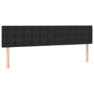 Vidaxl Posteljno vzglavje črna 160x5x78/88 cm umetno usnje