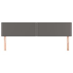 Vidaxl Posteljno vzglavje siva 200x5x78/88 cm umetno usnje