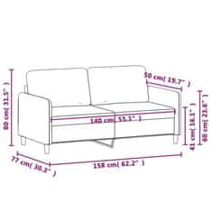 Greatstore Kavč dvosed rumen 140 cm žamet