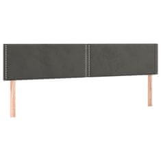 Vidaxl Box spring postelja z vzmetnico temno siva 160x200 cm žamet