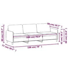 Vidaxl Kavč trosed roza 180 cm žamet