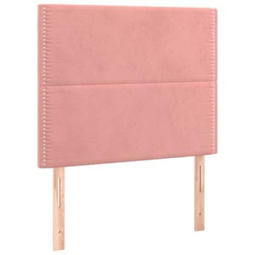 Vidaxl Vzglavje postelje roza 100x5x118/128 cm žamet