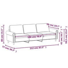 Vidaxl Kavč trosed temno zelen 180 cm žamet