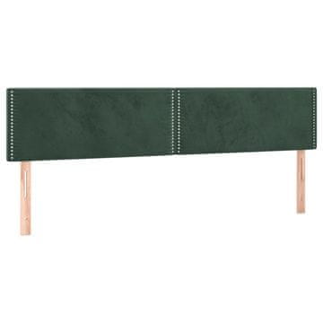 Vidaxl Posteljno vzglavje temno zelena 200x5x78/88 cm žametna