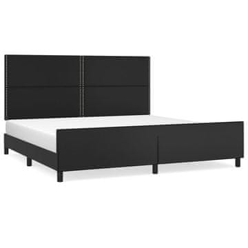 Vidaxl Posteljni okvir z vzglavjem črn 200x200 cm umetno usnje