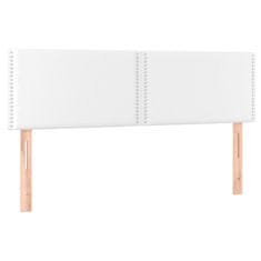 Vidaxl Box spring postelja z vzmetnico LED bela 140x190cm umetno usnje