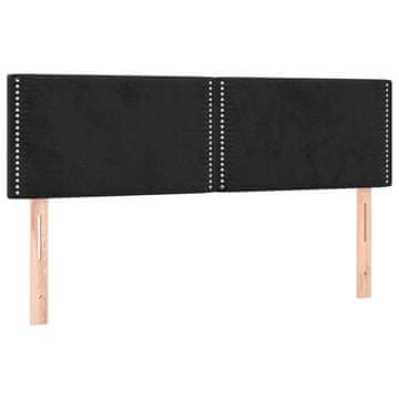Vidaxl Posteljno vzglavje črna 144x5x78/88 cm žamet