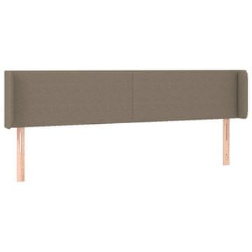 Vidaxl Vzglavje z ušesi taupe 183x16x78/88 cm blago