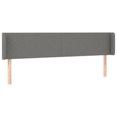 Vidaxl LED posteljno vzglavje temno sivo 203x16x78/88 cm blago