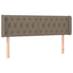 Vidaxl vidaXL Vzglavje postelje s krilci, sivo-rjavo, 147x16x78/88 cm, blago