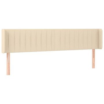 Vidaxl Vzglavje z ušesi krem 163x16x78/88 cm blago