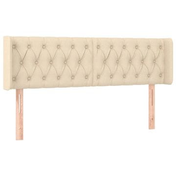 Vidaxl Vzglavje z ušesi krem 163x16x78/88 cm blago