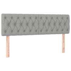 Vidaxl LED posteljno vzglavje svetlo sivo 160x7x78/88 cm blago