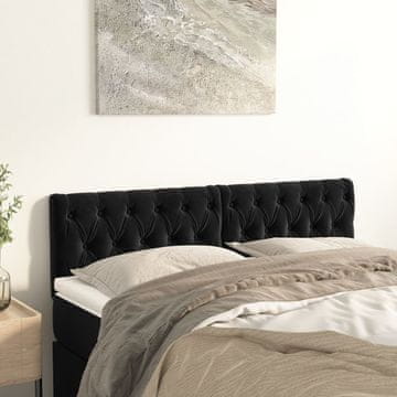 Vidaxl vidaXL Vzglavja za posteljo, 2 kosa, črna, 80x7x78/88 cm, žamet